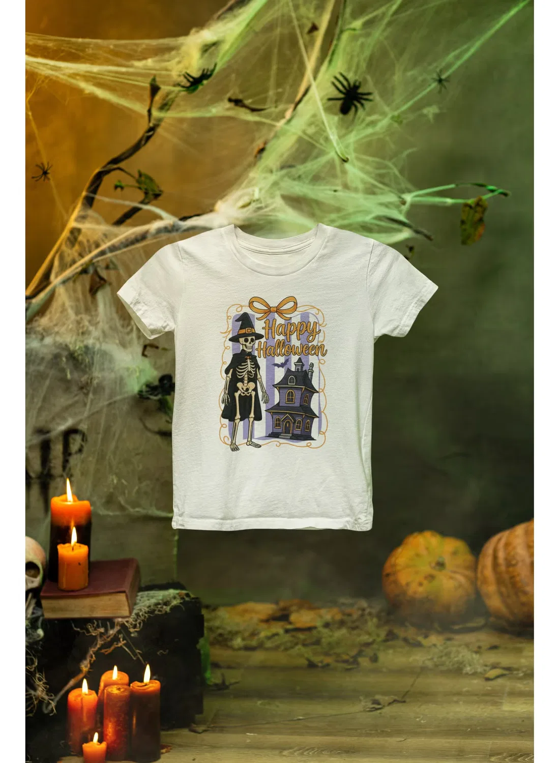 Футболка с принтом Halloween Cat Zoom, белый