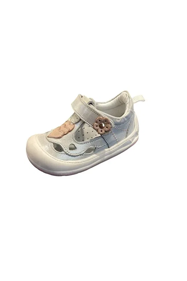 Детская обувь для девочек ортопедическая кожаная Pappikids, Silver — фото 3