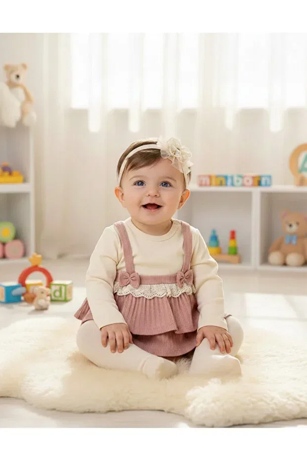 Детский комплект для девочек с принтом Miniborn, Pink