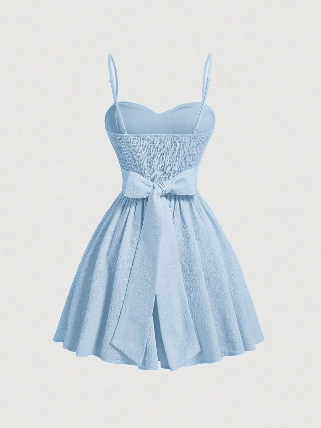 Женское летнее платье-комбинация с открытой спиной Colorblock, Blue — фото 4