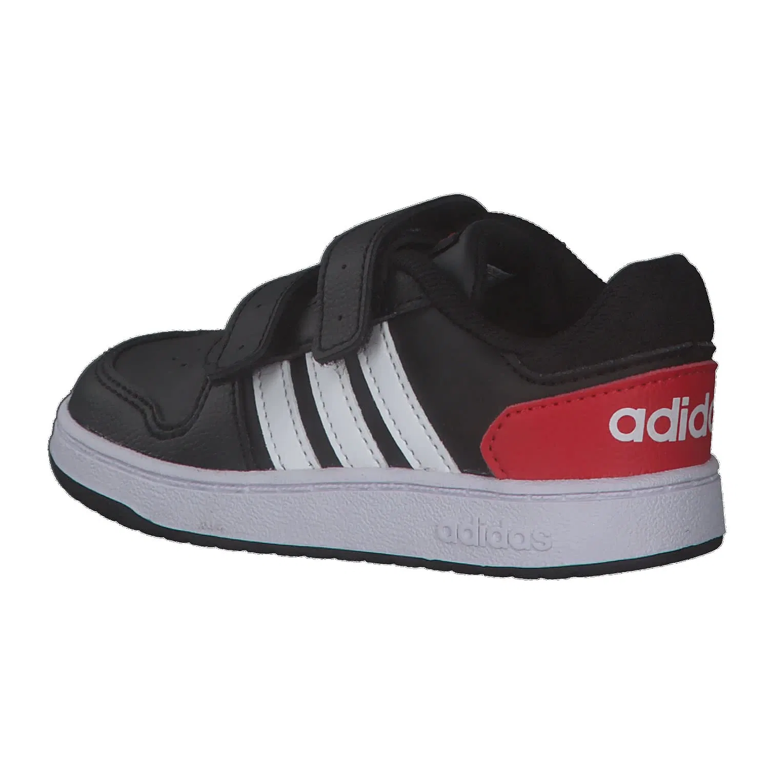 Детские кроссовки для мальчиков с кроссовками Hoops 2.0 Cmf C Adidas, Core Black White Vivid Red — фото 3
