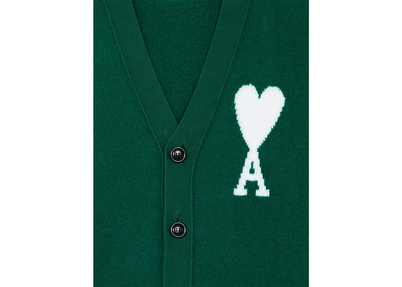 Мужской кардиган оверсайз из мериносовой шерсти Ami De Coeur Ami Paris, Green/White — фото 2