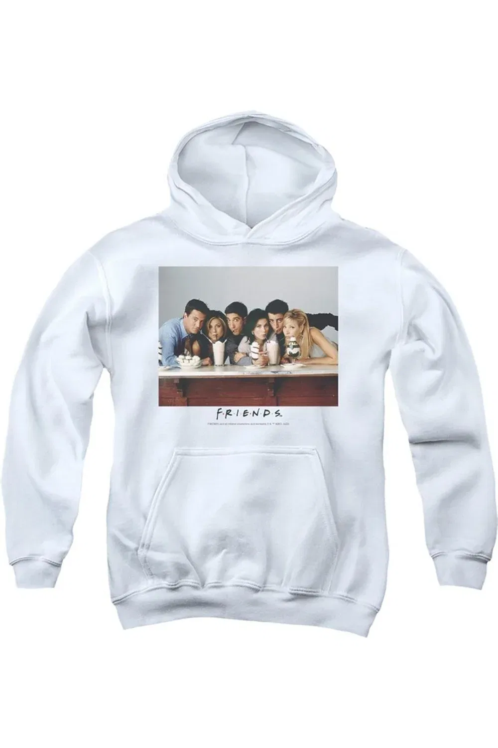 Детское худи с капюшоном Friends Milkshake Gildan, White