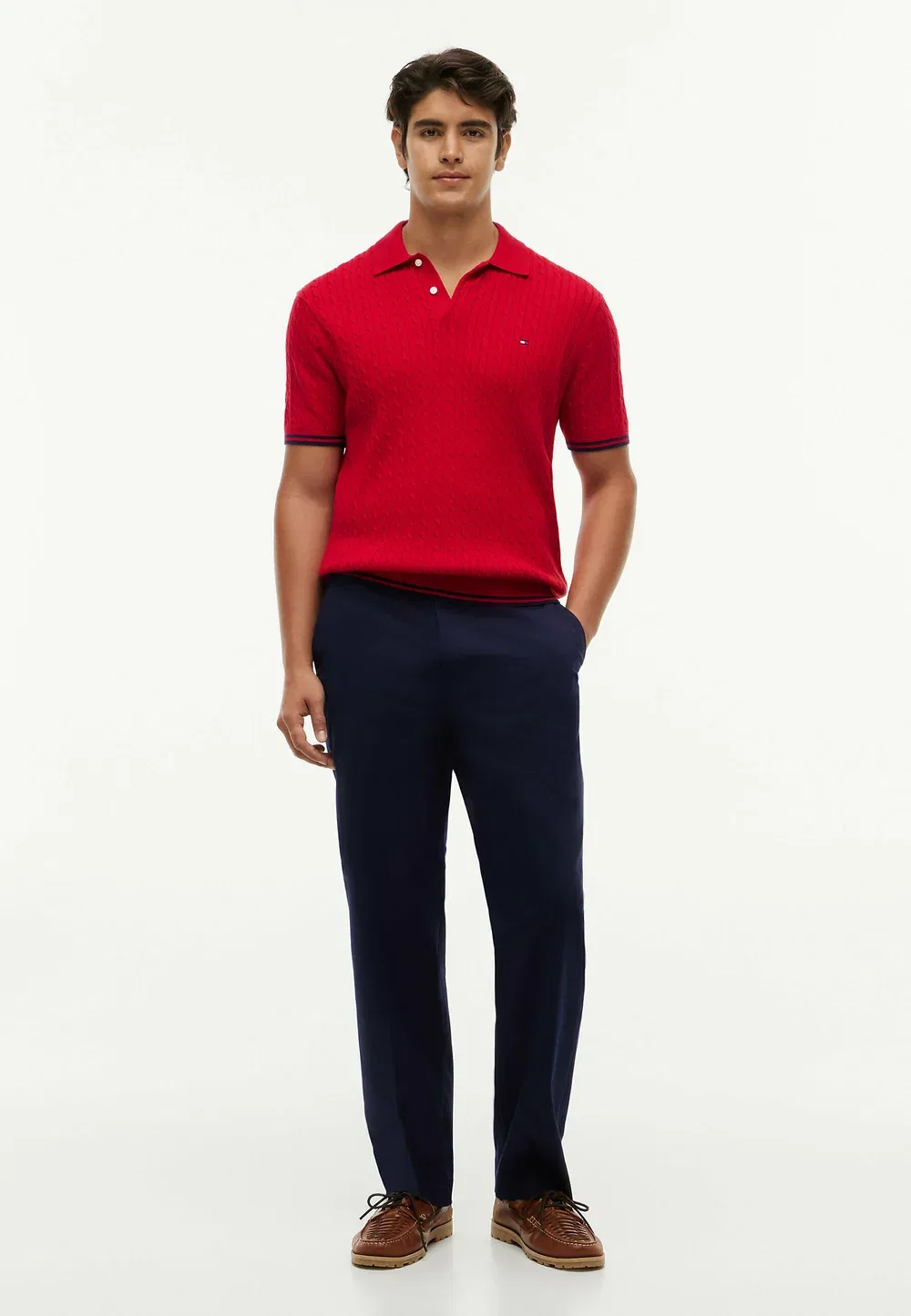 Поло с косами и короткими рукавами - базовый стиль - рубашка поло Tommy Hilfiger, Medium Red — фото 2