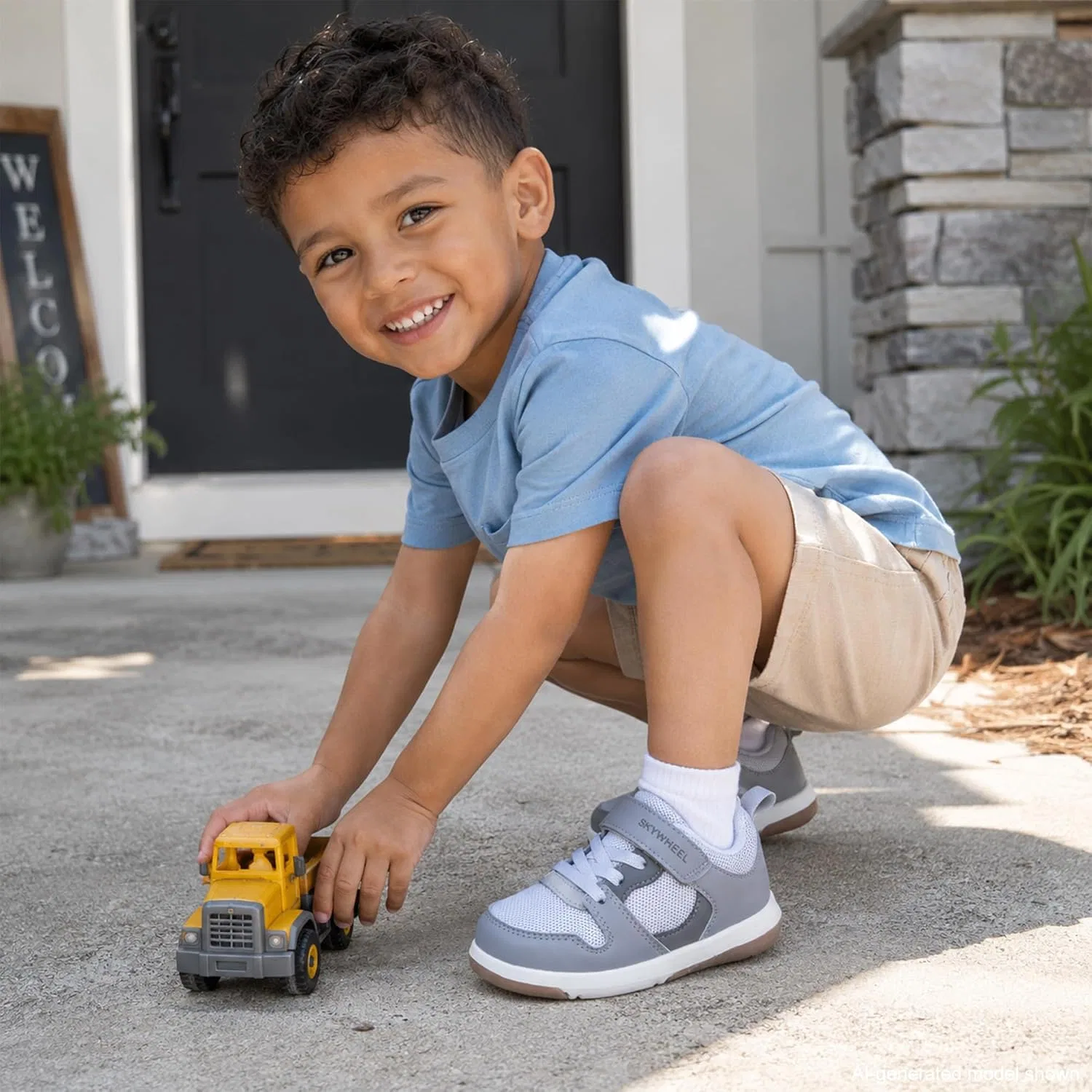 Детские кроссовки для мальчиков повседневные SKYWHEEL, Grey Toddler Boy Shoes — фото 2