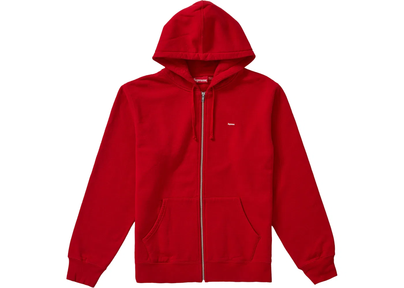 Мужская худи на молнии Supreme Zip Up Sweatshirt (SS19), Red