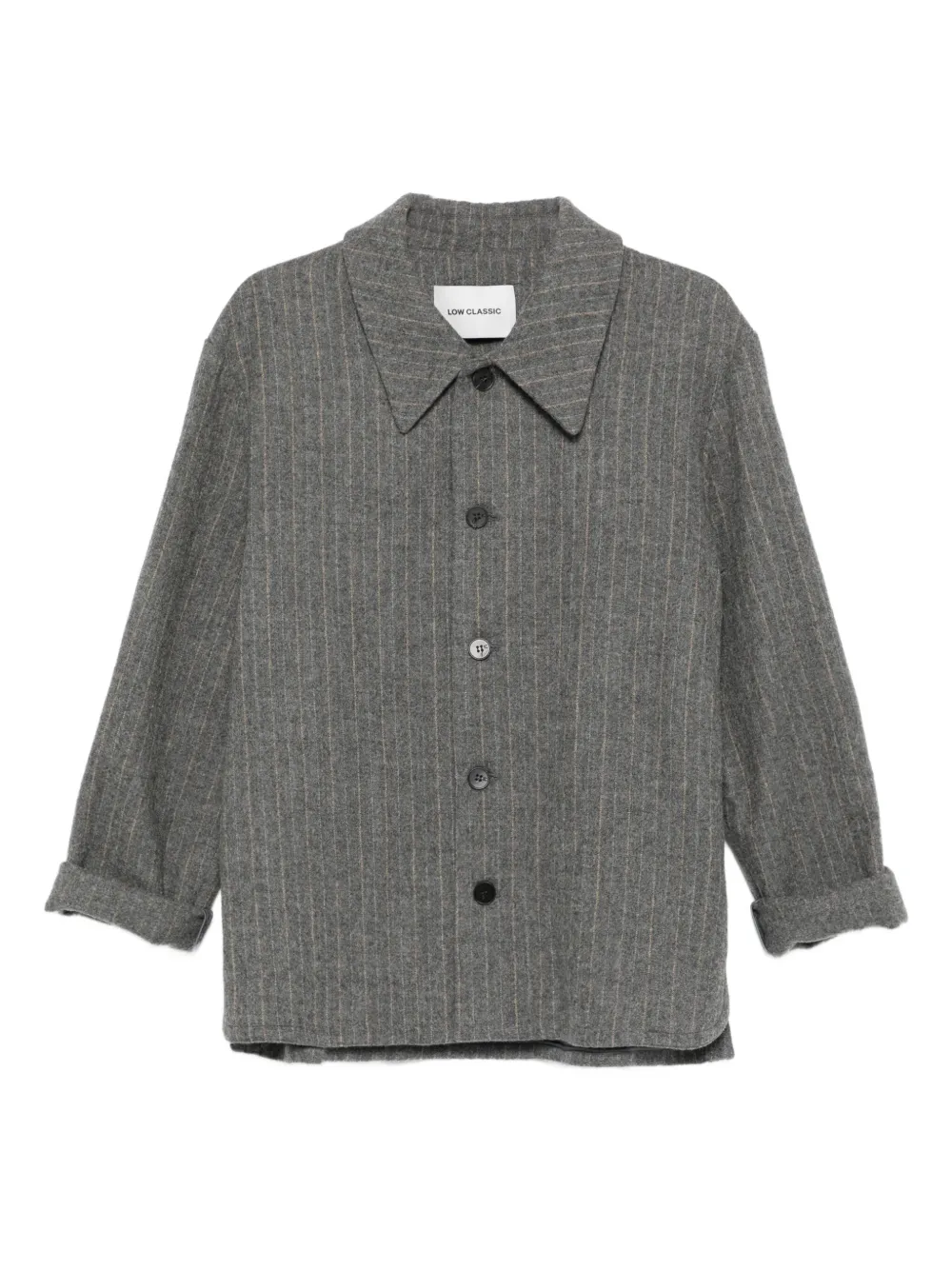

Шерстяной пиджак в тонкую полоску Low Classic, серый