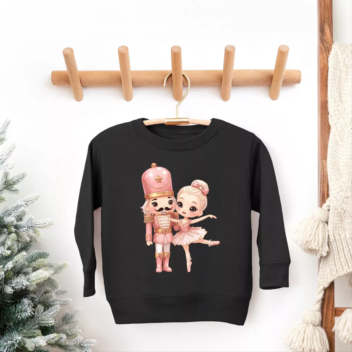 Детский свитшот для девочек с принтом Pink Nutcracker Ballerina The Juniper Shop, Pink — фото 3