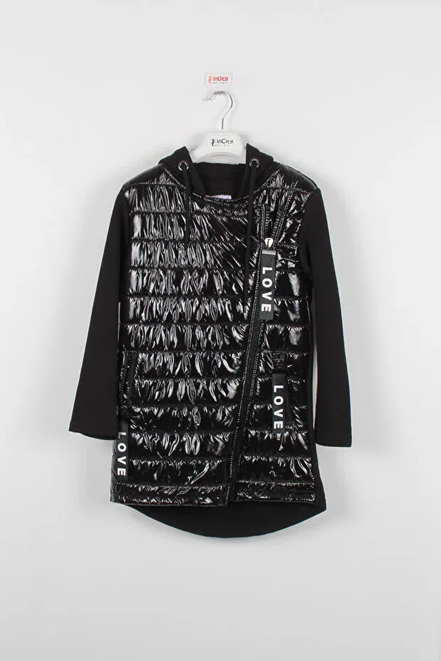 Детское пальто для девочек с капюшоном Incity, Black