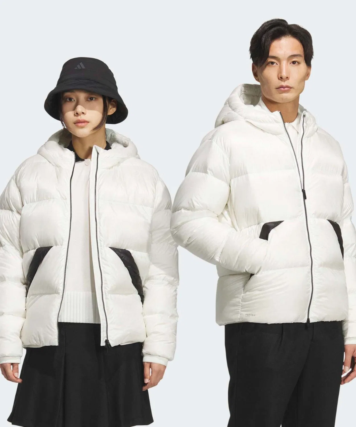 Мужское/Женское свободное пальто Pertex Quantum Puffy Adidas, Off White