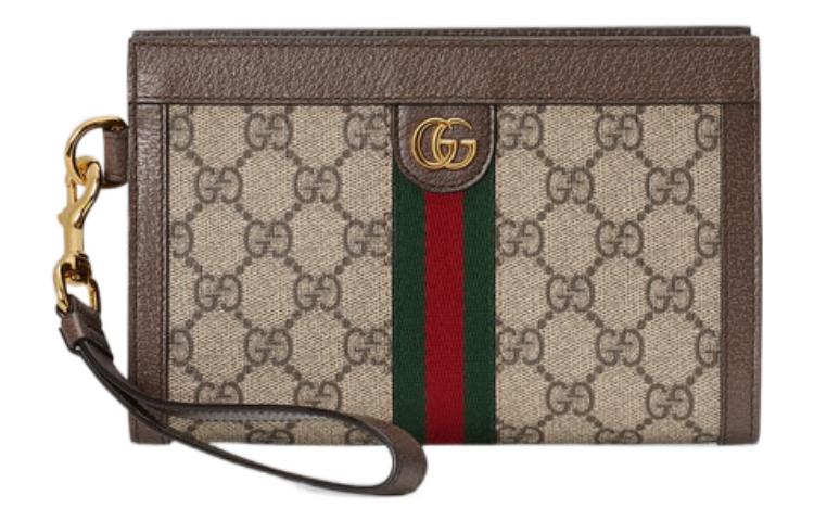 

GUCCI Сумка на запястье Ophidia из холста с кожаным клатчем