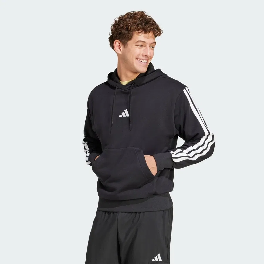 Худи с длинным рукавом Sportswear JD1874 Essentials 3-Stripes French Terry Hoodie adidas, Черно-белый