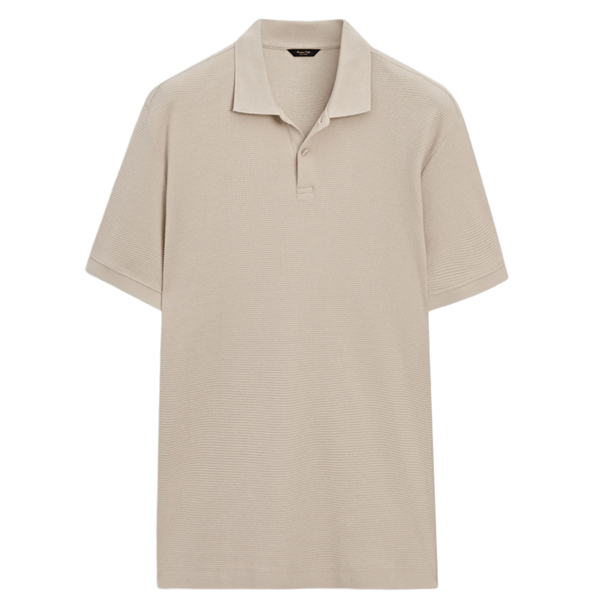 

Футболка-поло Massimo Dutti Short sleeve textured cotton, бежевый