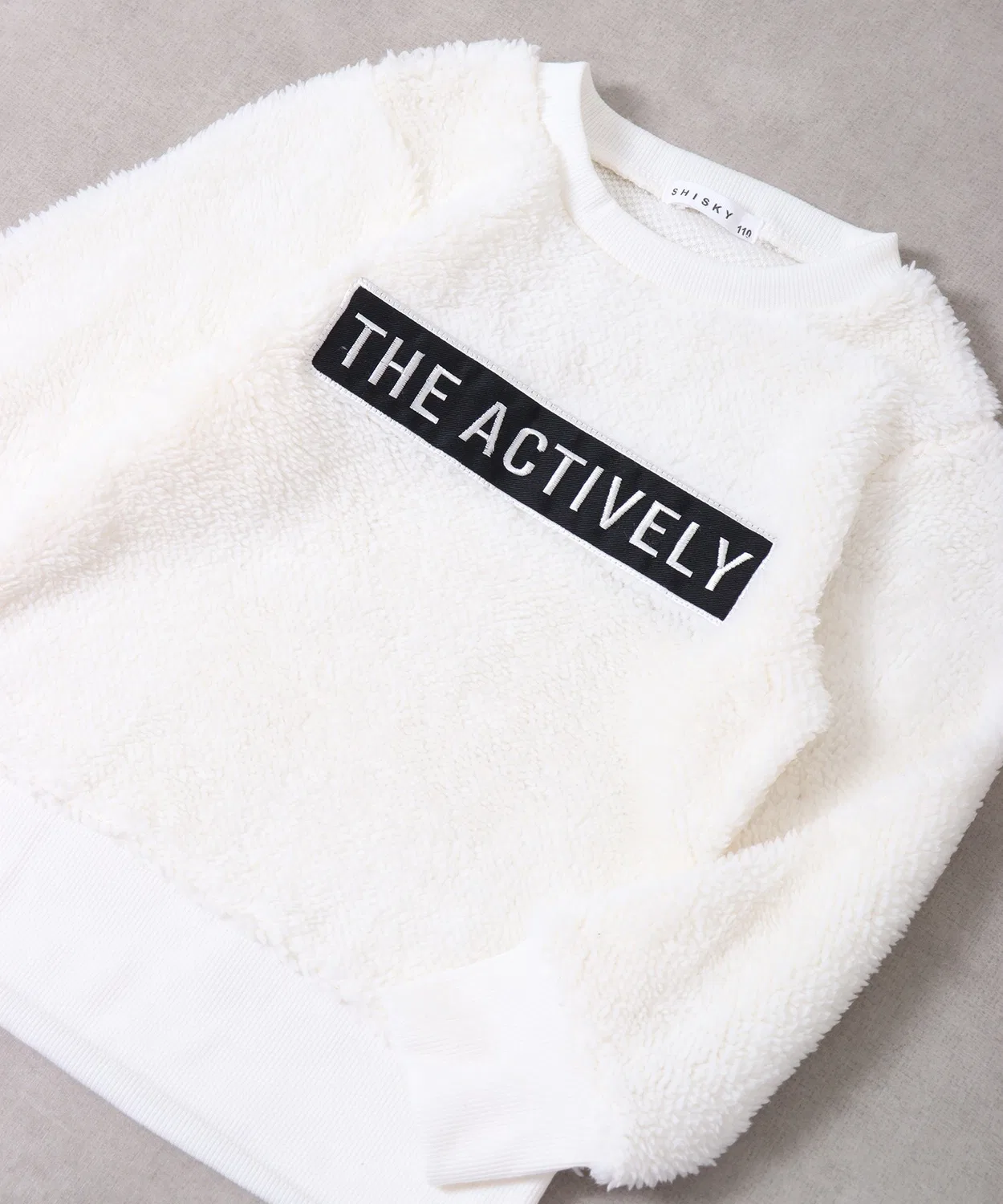 Детский свитшот с длинным рукавомShaggy Crewneck KIDS FUNALIVE, Off White — фото 4