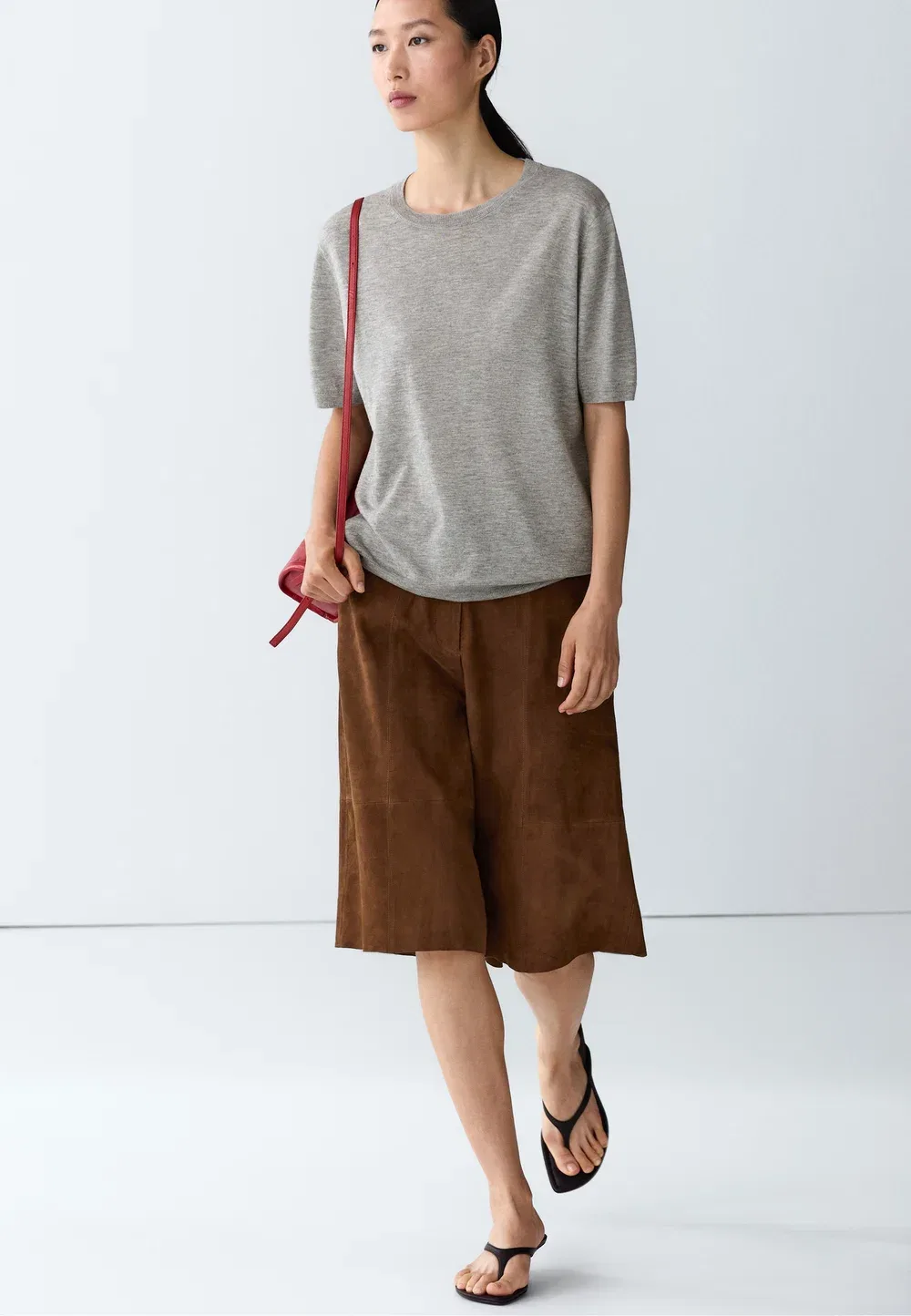 Простая футболка Massimo Dutti, Grey — фото 4