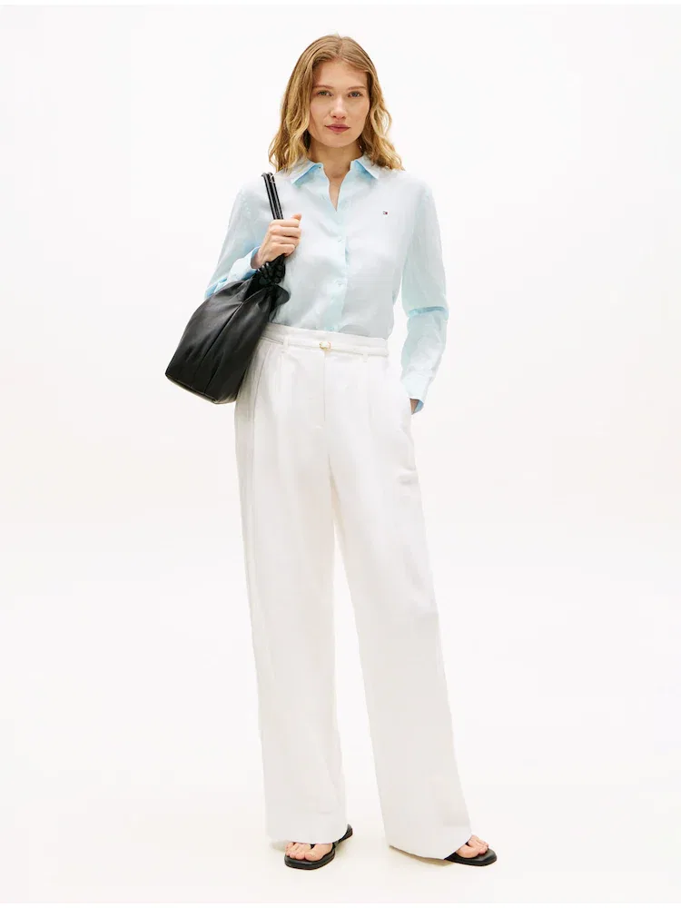 Рубашка льняная с длинным рукавом TOMMY HILFIGER, Sky Blue — фото 2