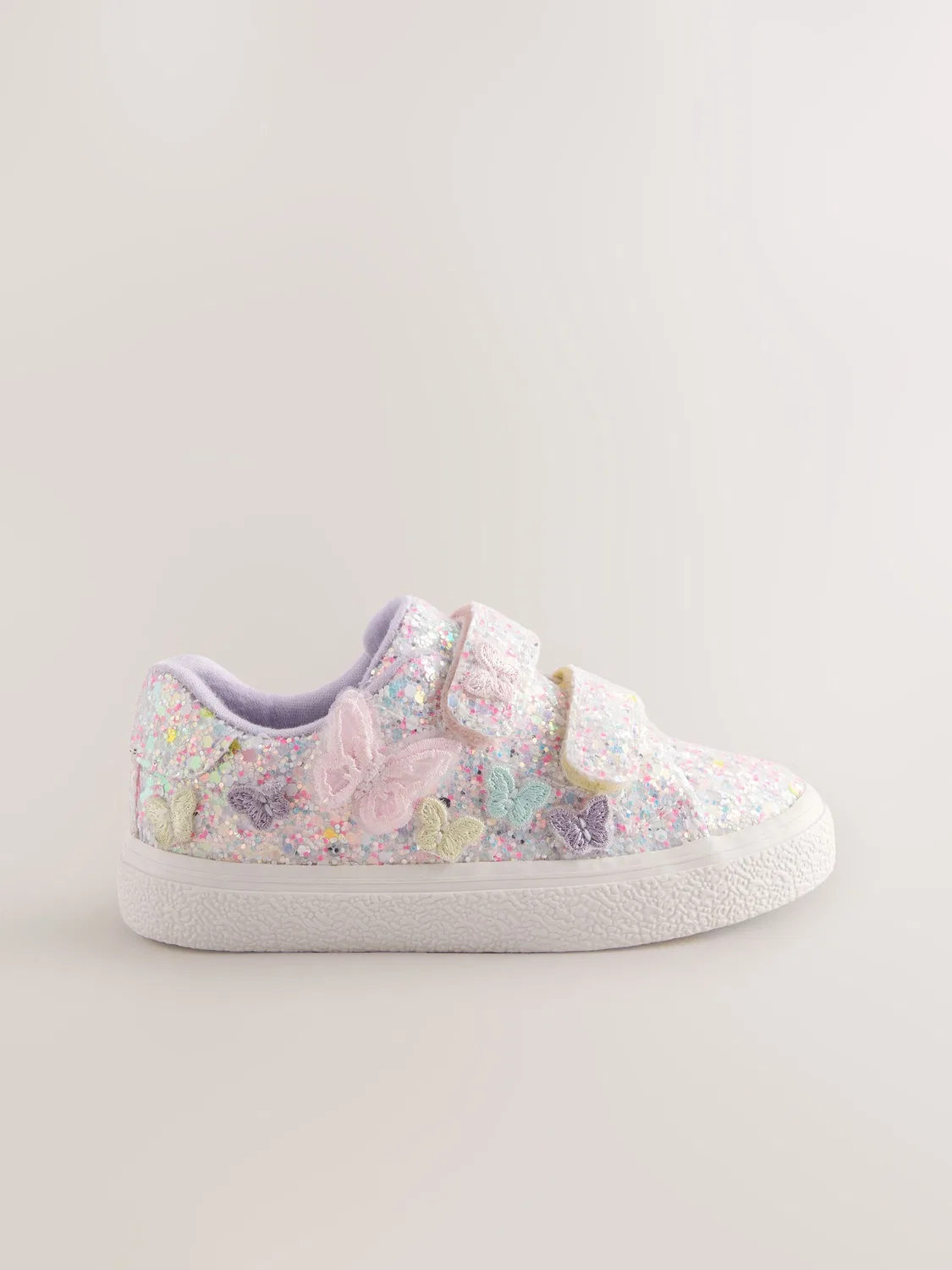 Кроссовки с 3D бабочками, модель Butterfly Touch Fasten Strap Next, мульти пастельный глиттер — фото 2