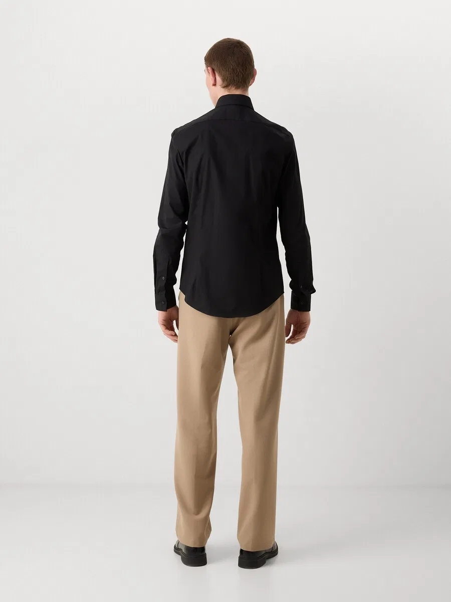 Рубашка на пуговицах Calvin Klein Super Slim Fit 'Extra Slim Fit Stretch' черного цвета — фото 3