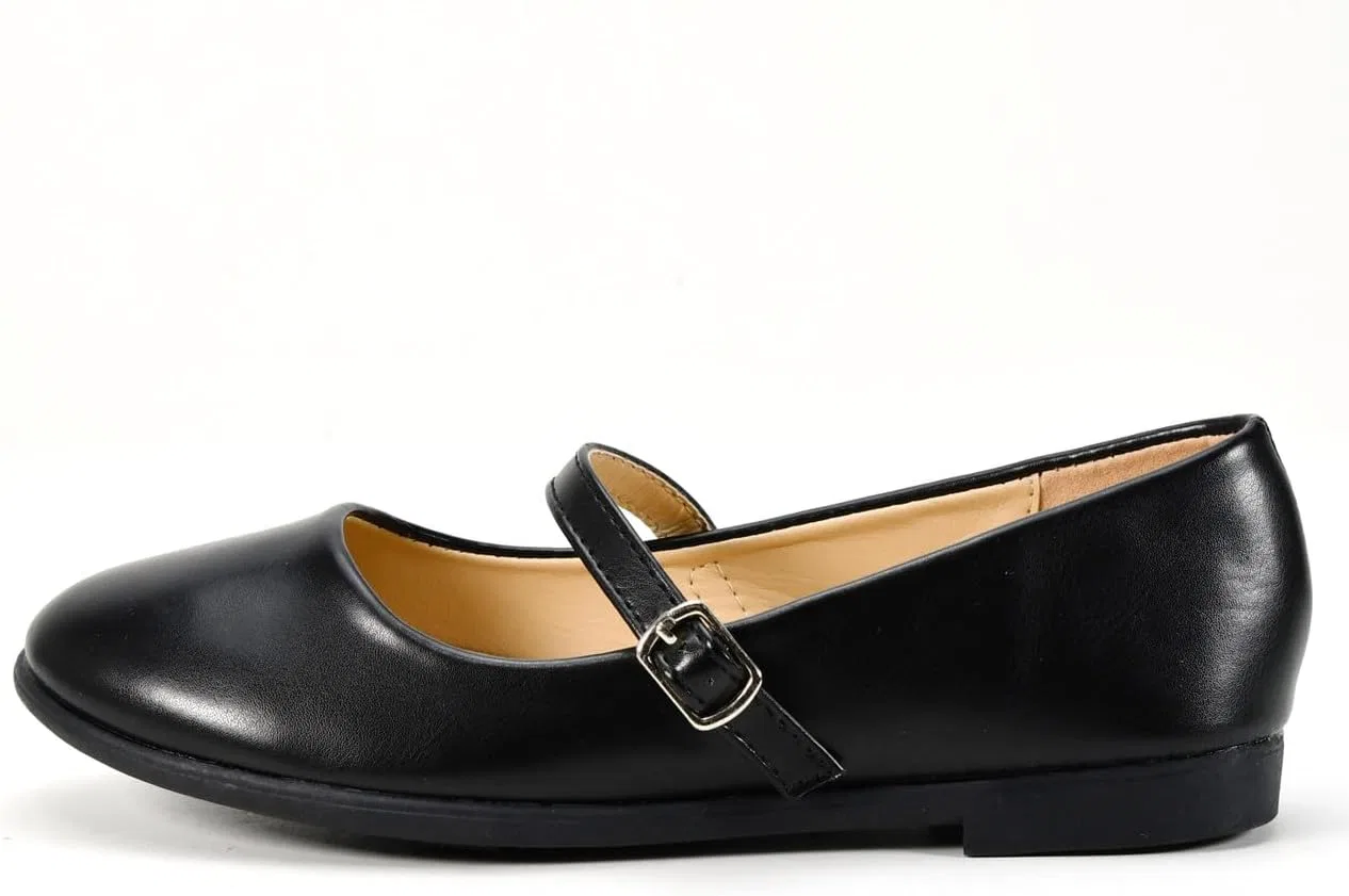 Детские туфли-балетки для девочек с бантом Nova Utopia Nova Footwear, Blackpu — фото 2
