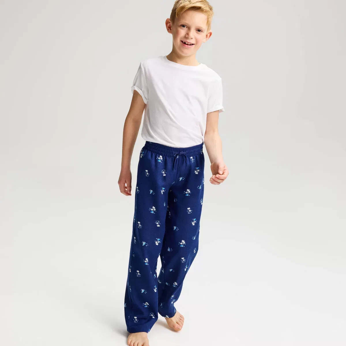 Детские пижамные штаны из фланели с принтом Cat & Jack Navy Blue — фото 3