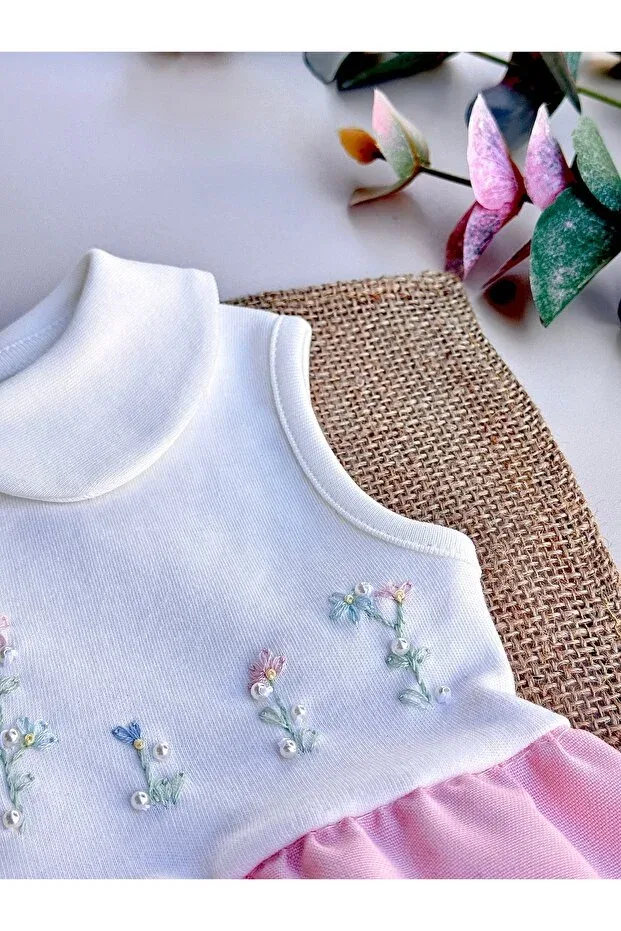 Детский комбинезон для девочек с вышивкой Fiona Mama Miel Baby, Pink — фото 4