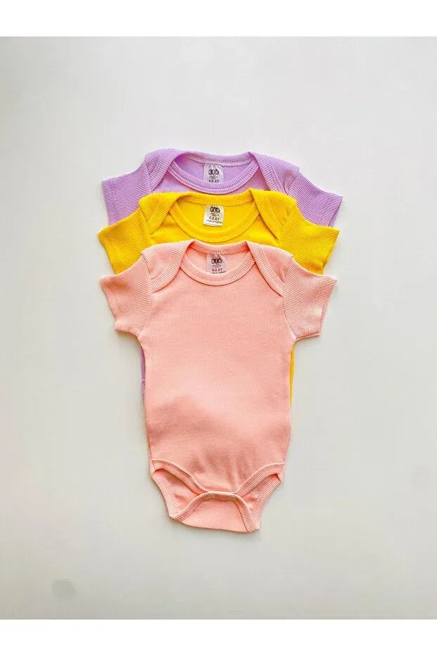 Детское боди-комбинезон с коротким рукавом, набор 3 шт, Basics, Efu Baby, Asorti — фото 2