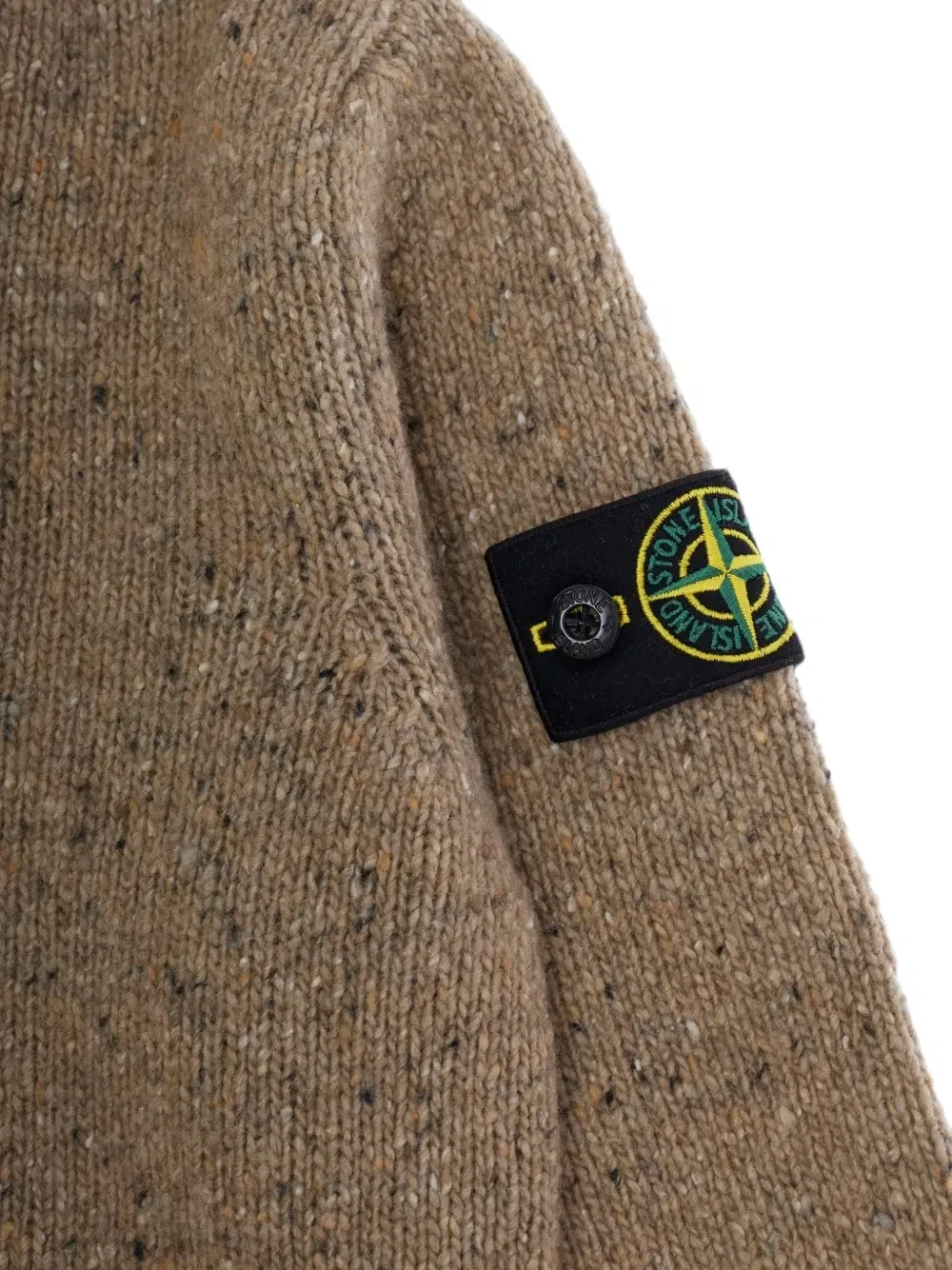 Свитер с нашивкой-логотипом Stone Island Junior, бежевый — фото 3