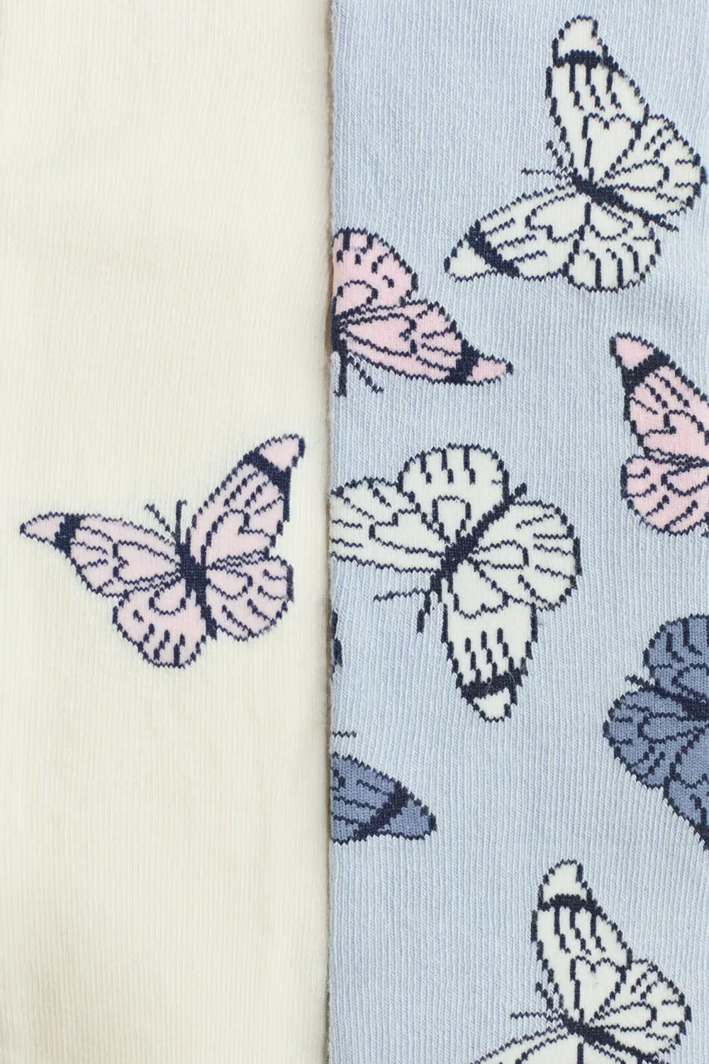 Комплект из 2 тонких вязаных колготок H&M, Hellblau/Schmetterlinge — фото 2