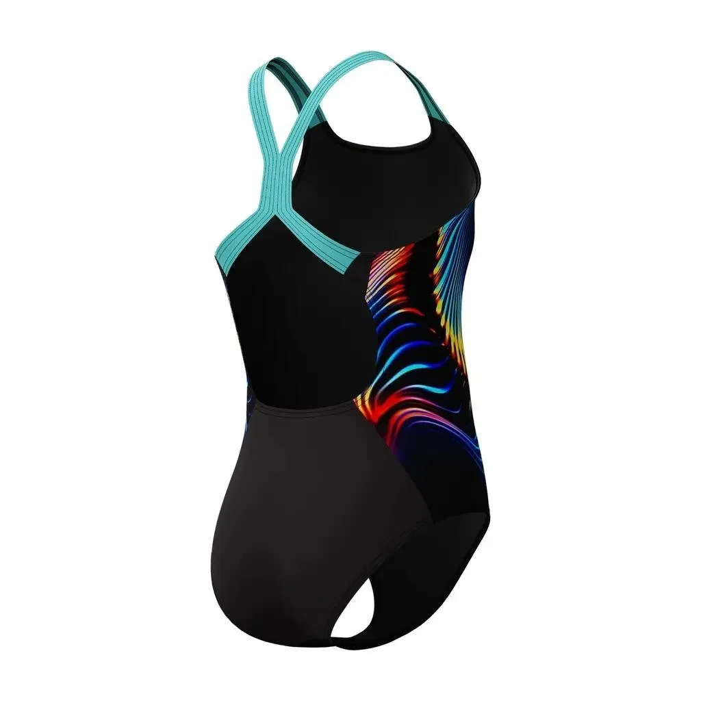 Детский купальник для девочек с принтом Digital Placement Splashback Speedo, Blau Violett — фото 3