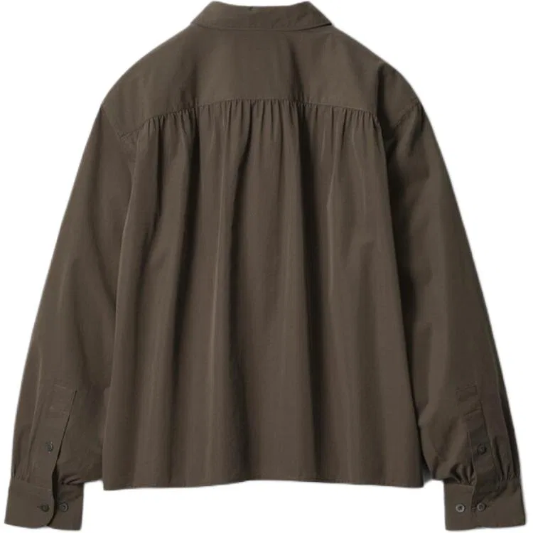 Женская рубашка с отложным воротником UNIQLO, Brown Black — фото 3