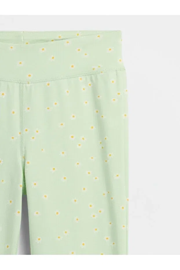 Детские леггинсы для девочек с принтом Basics Gap, Green-002 — фото 2