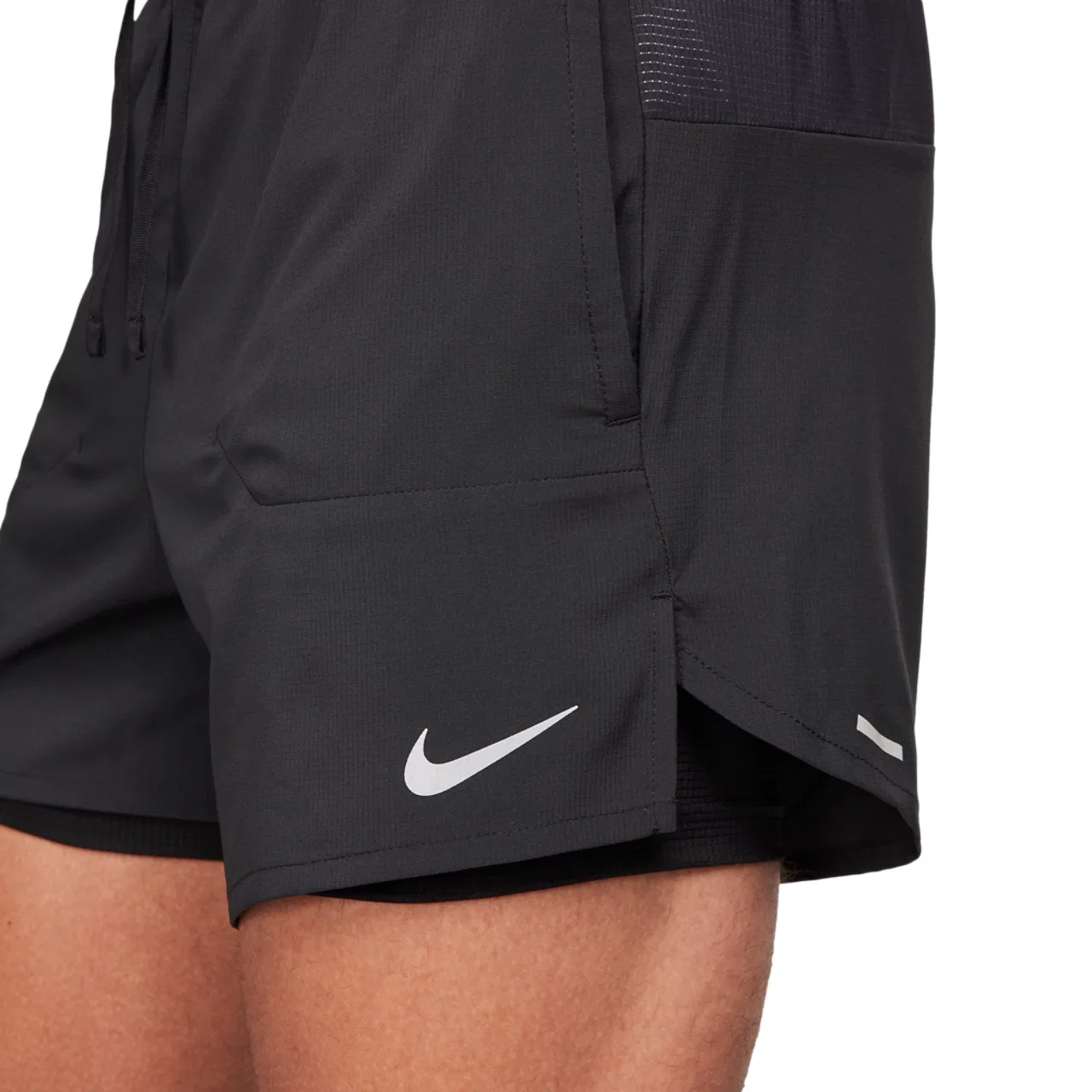 Мужские беговые шорты 2-в-1 Dri-FIT STRIDE 5 дюймов Nike, черный — фото 4