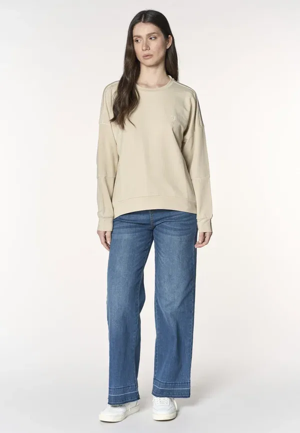Свитшот хлопковый U.S. Polo Assn., beige, бежевый — фото 2