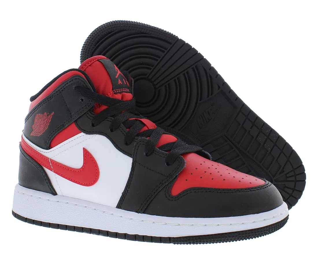 Детские кроссовки для мальчиков Air Jordan 1 Mid GS Jordan, Red — фото 4