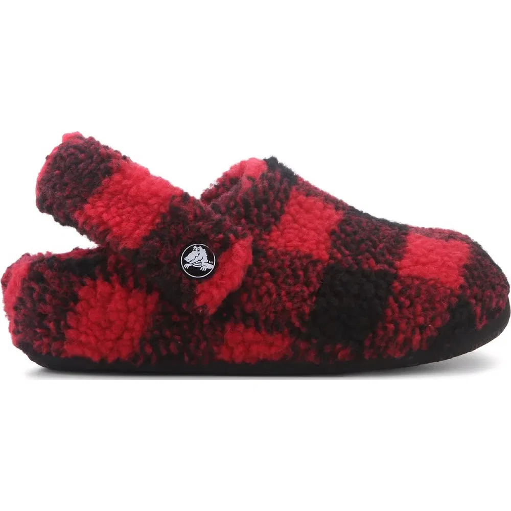 Классические детские уютные тапочки Crocs, Varsity Red Buffalo Plaid — фото 2