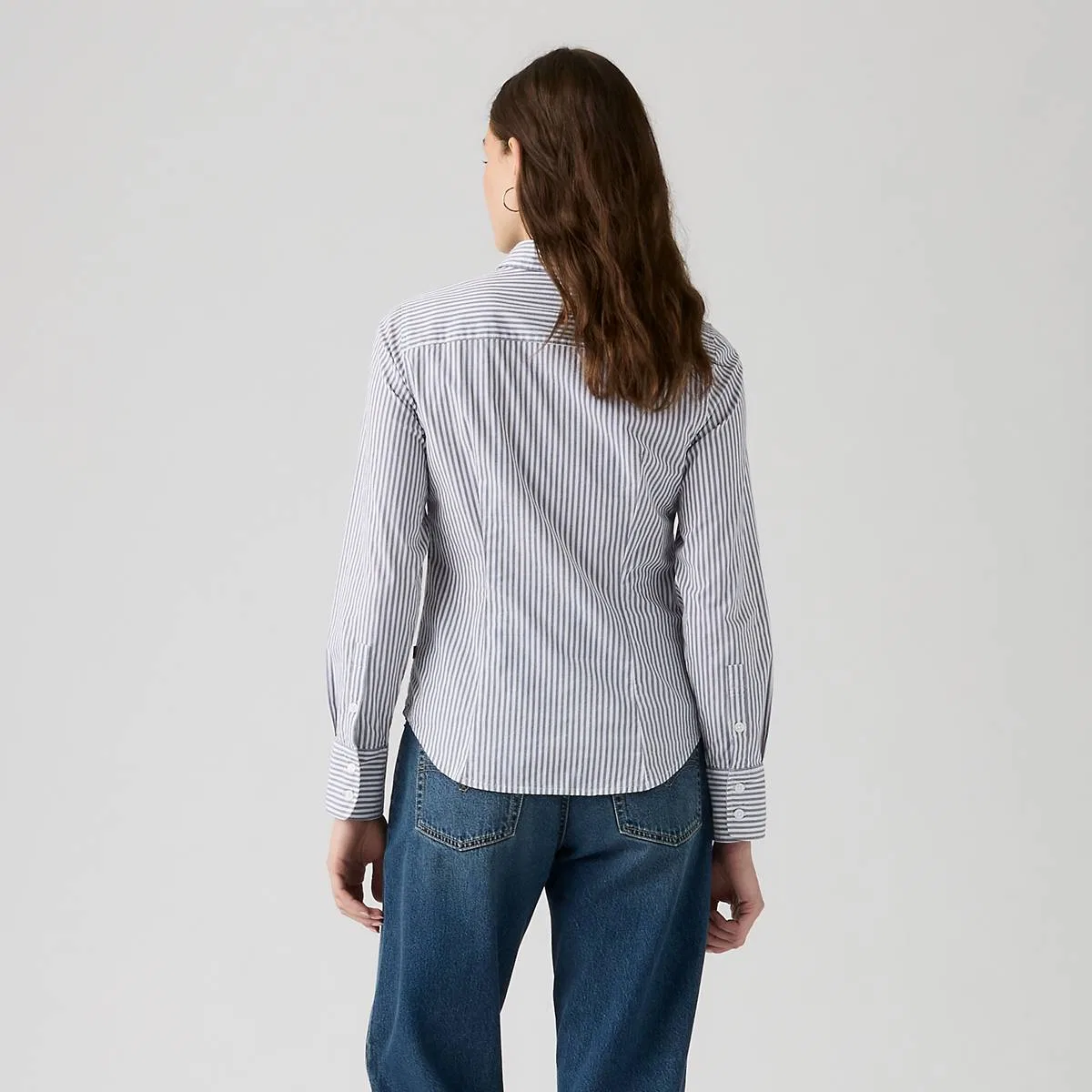Узкая рубашка из поплина на пуговицах Levi's, Hadley Stripe Vintag - Blue — фото 4