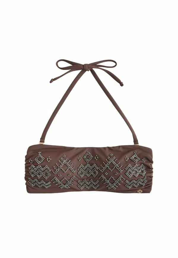Топ бикини с вышивкой бисером Regular fit Next Chocolate Brown, коричневый/шоколадный