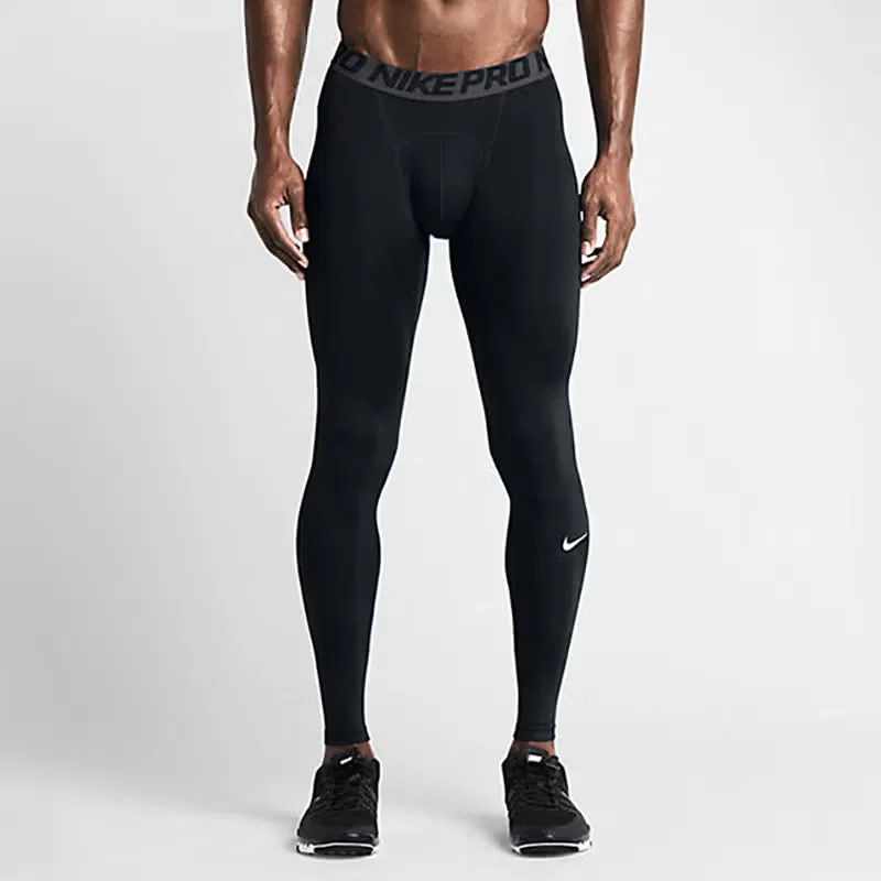 Брюки трикотажные эластичные дышащие для зала Nike, черный