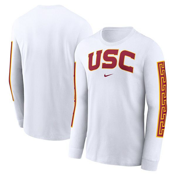 

Мужская белая футболка с длинным рукавом usc trojans local spirit slogan Nike
