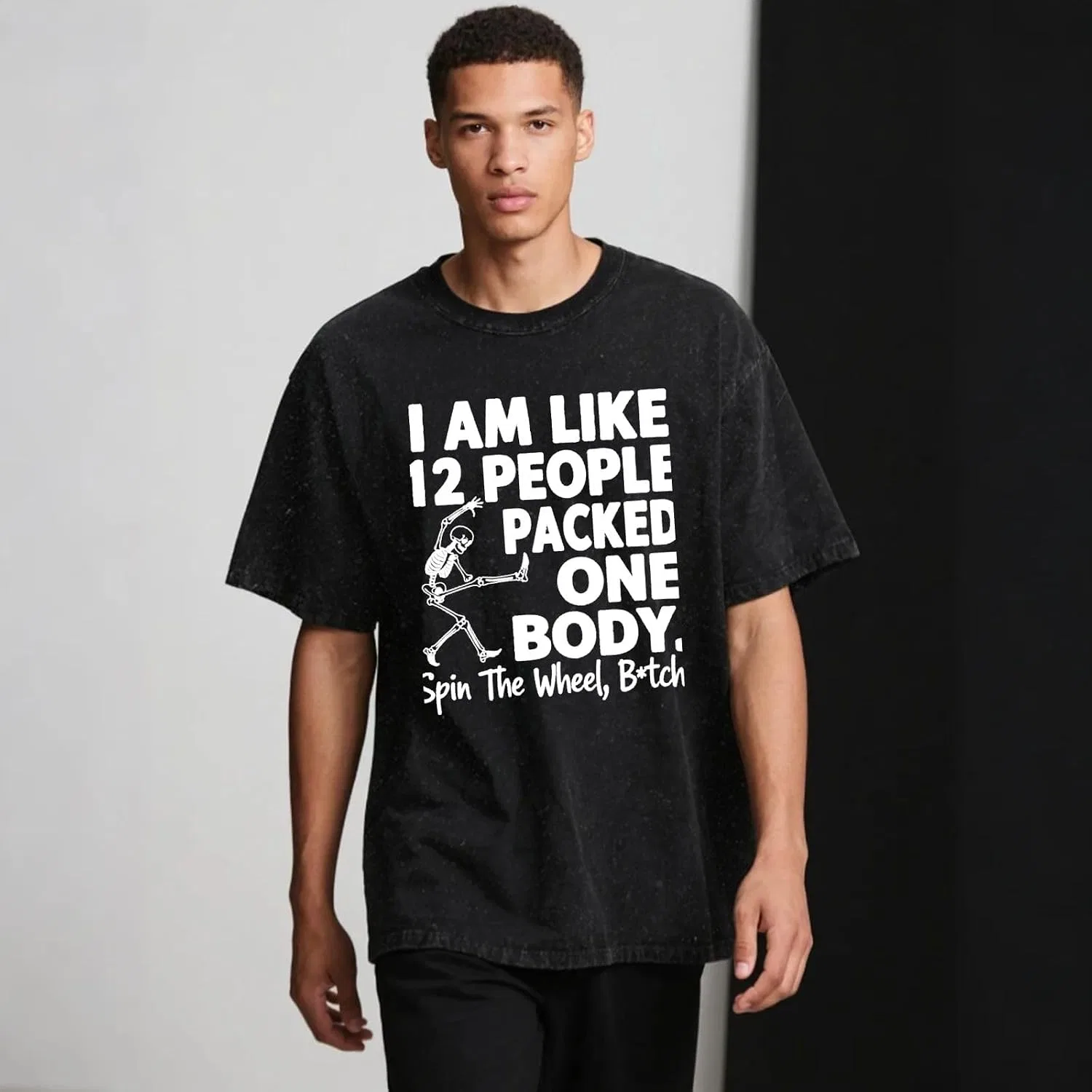 Мужская футболка с принтом Shirt-004, Wash Black — фото 2