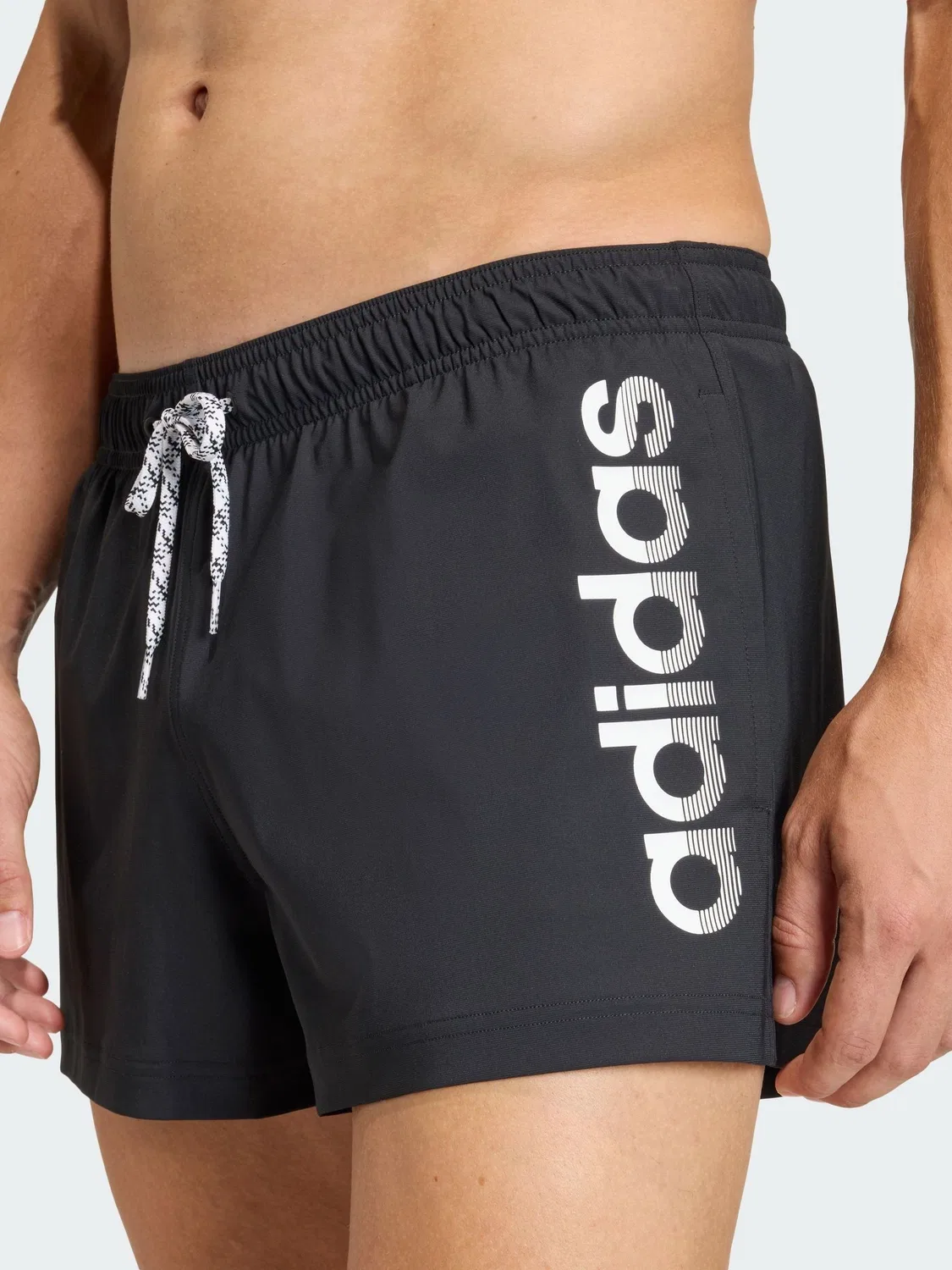 Плавки adidas Logo Stretchy Knit Swim Shorts 3 Inch, черный — фото 4