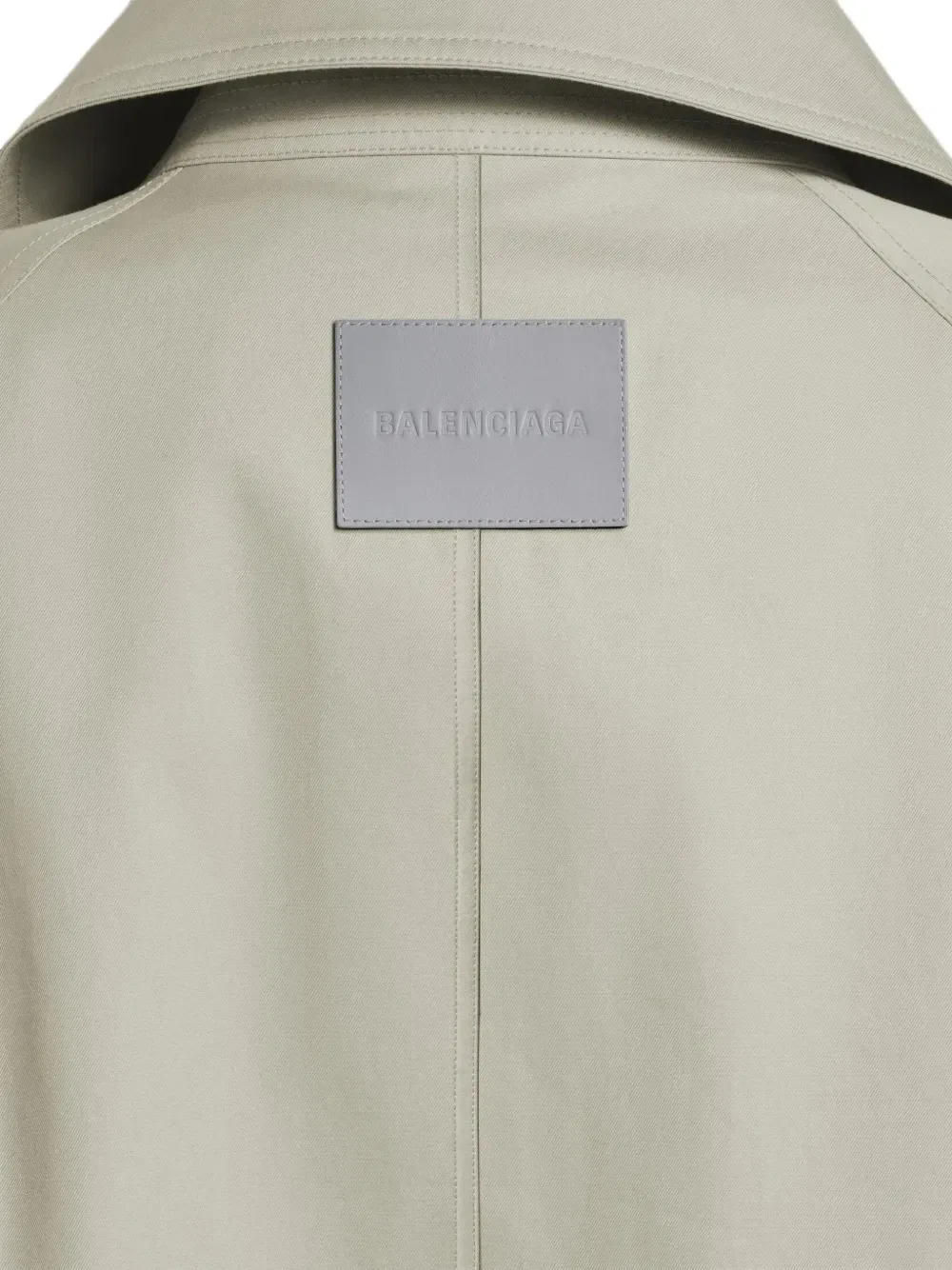 Укороченный двубортный тренч Balenciaga, серый — фото 2