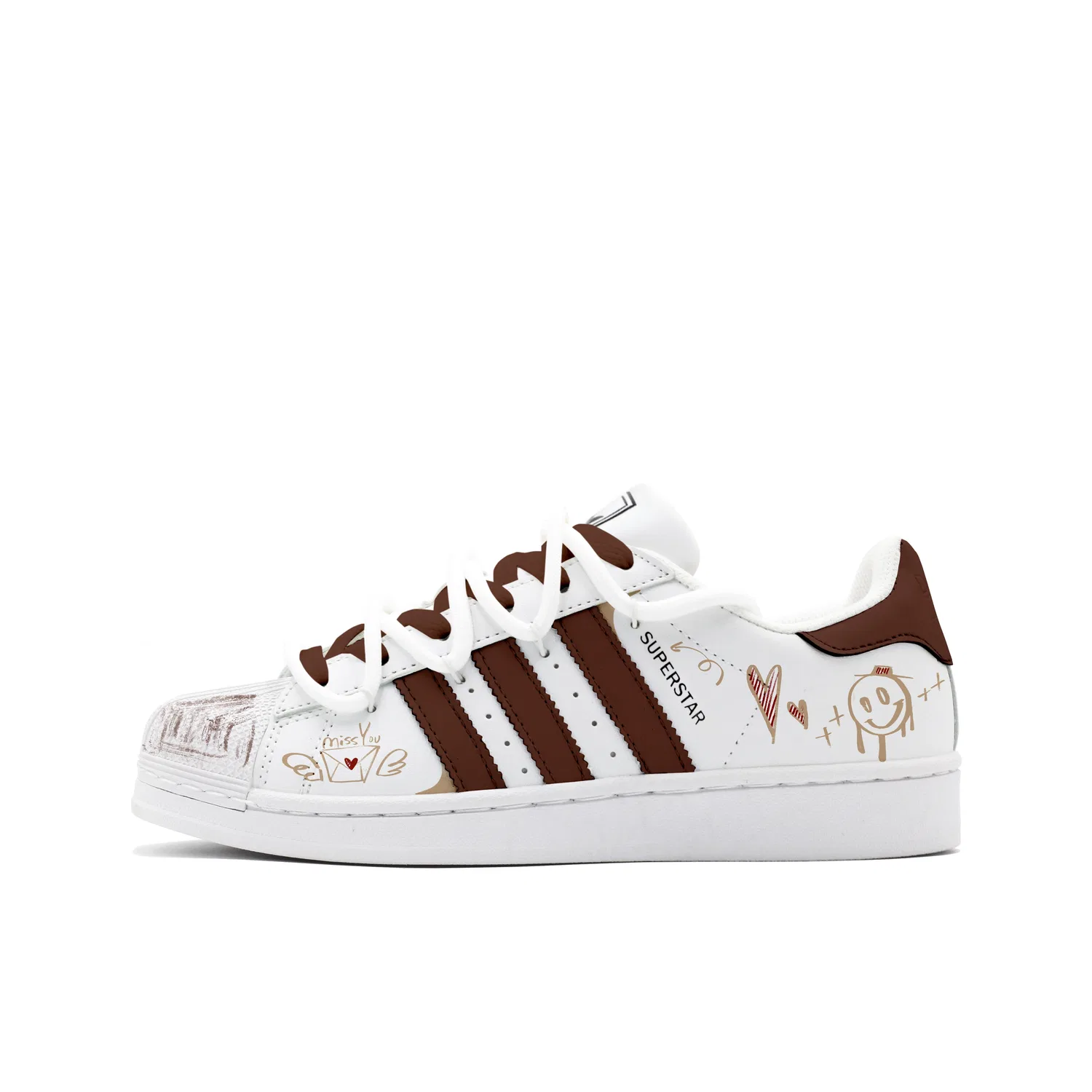 Детские кроссовки для скейтбординга Adidas Originals Superstar 2, Brown