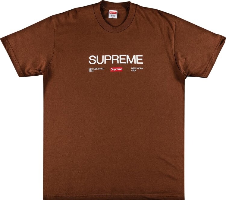 

Футболка Supreme Est. 1994 Tee 'Brown', коричневый