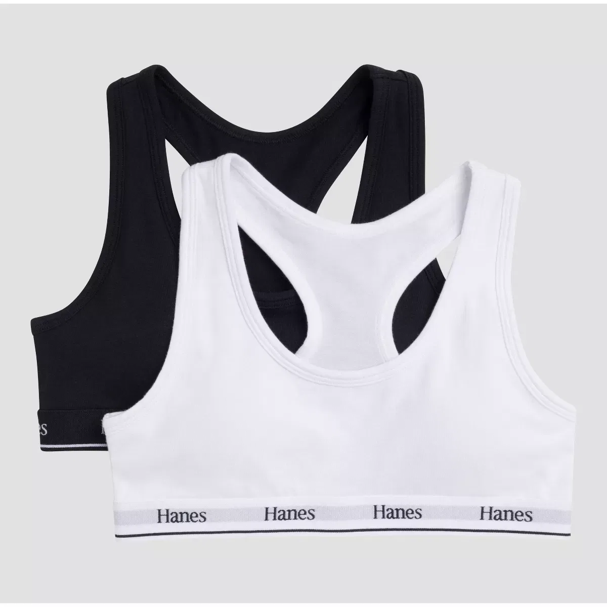 Детский спортивный бюстгальтер хлопковый комплект 2 шт. KIDS SOCKS/PACKAGED UNDERWEAR, White | Black