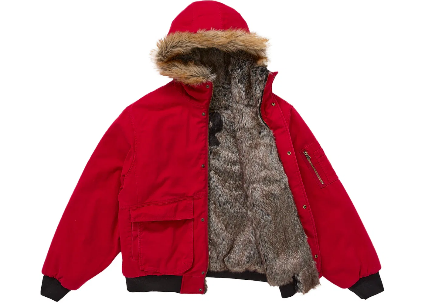 Мужская двусторонняя куртка с капюшоном из искусственного меха Jacket Supreme, Red — фото 2