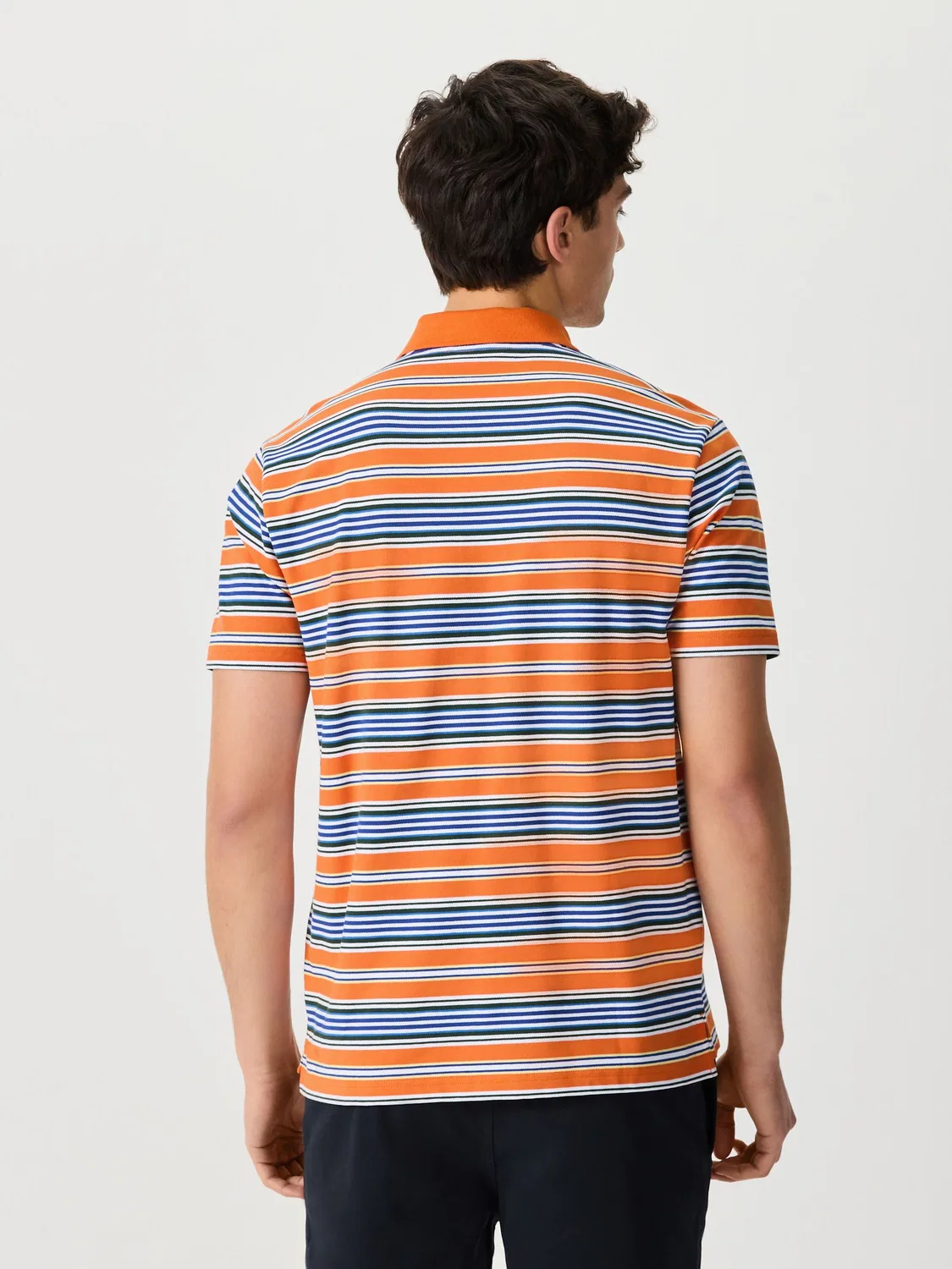 Поло с горизонтальными полосками, модель Orange Horizontal Striped Next, оранжевый — фото 4