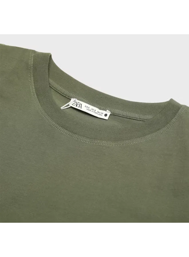 Футболка без рукавов с плечевыми накладками Zara, зеленый — фото 4
