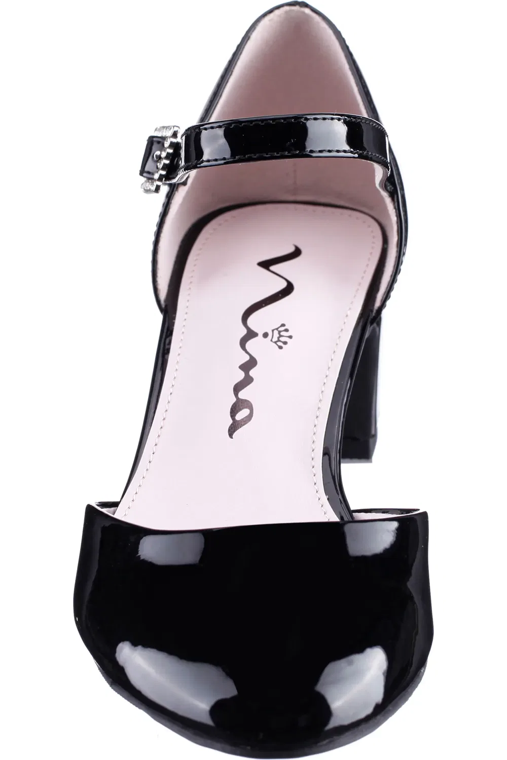 Детские туфли лодочки глянцевые Macey Pump Nina, Black Patent — фото 4