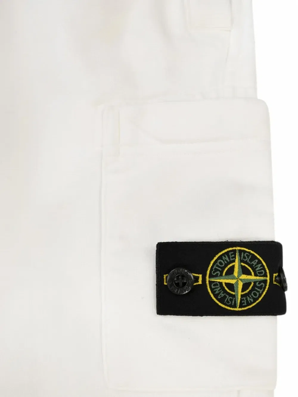 Брюки-карго с нашивкой «Компас» Stone Island Junior, белый — фото 3